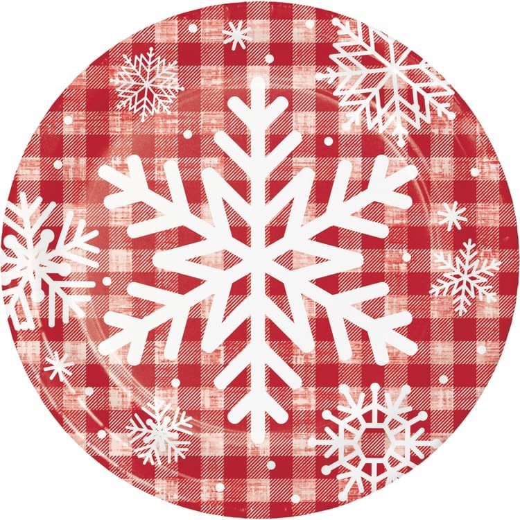 Snowflake Themed Party Supply Pack | Bundle Includes Paper Dinner Plates, Dessert Plates & Napkins for 8 People | Fun "Let it Snow" Winter Holiday Theme image 3
