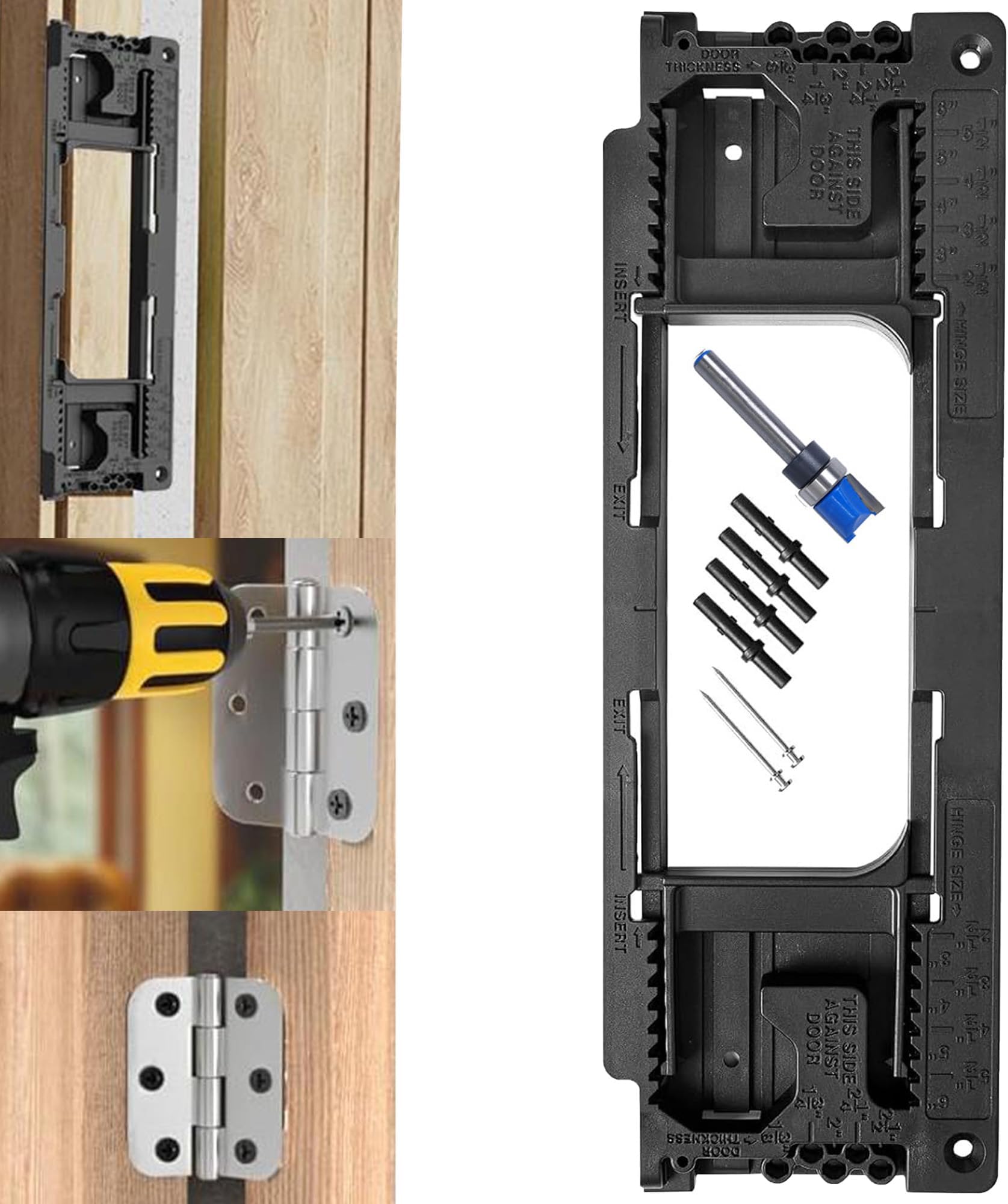 Hinge Routing Jig – Precision Door Hinge Router Template, inge Lock Accessories Installation Guide Locator, Hinge Hole Guide Jig for Door Lock Installation,Hole Opener Slotting Locator
