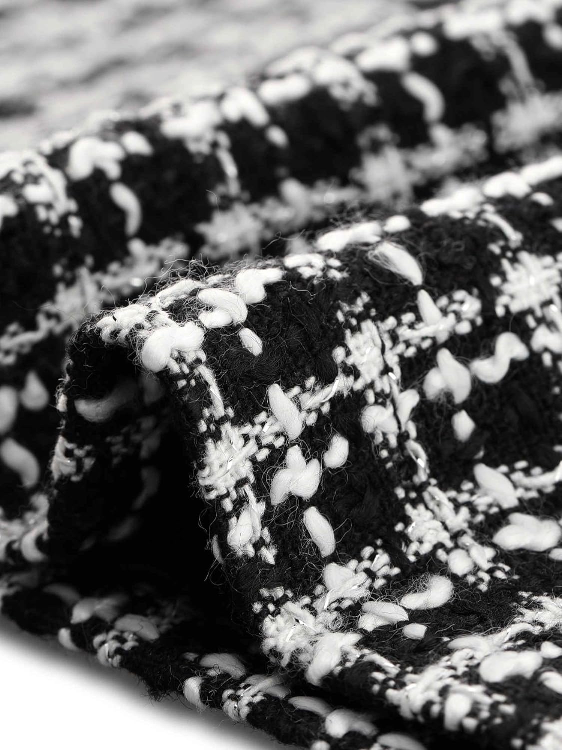 Allegra K Business Suit Set for Women's 2 Piece Outfits Plaid Tweed Easter Short Blazer Jacket and Skirt Sets - Image 5