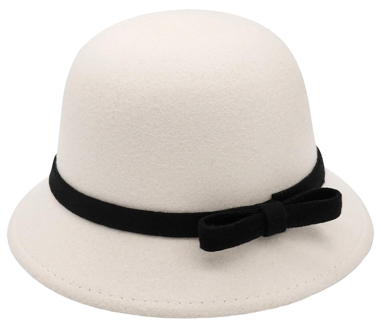 Damen Filzglocke, Vintage-Stil, Bowler-Hut