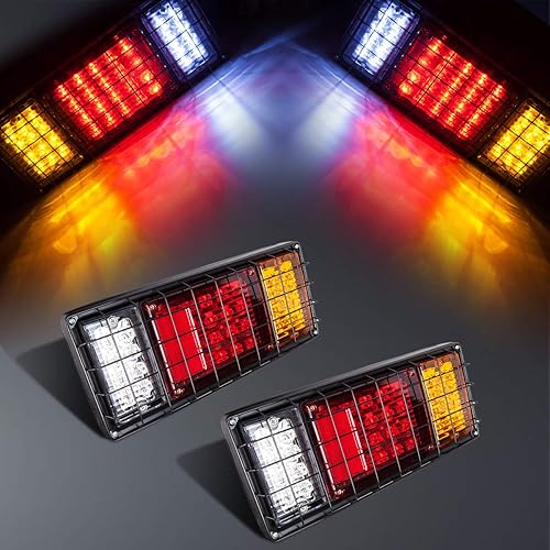 Miniatura 7 de LIMICAR Kit de 40 luces LED traseras de remolque impermeable, luces de remolque con señal de giro inversa, kit de luz de freno para remolque, luces