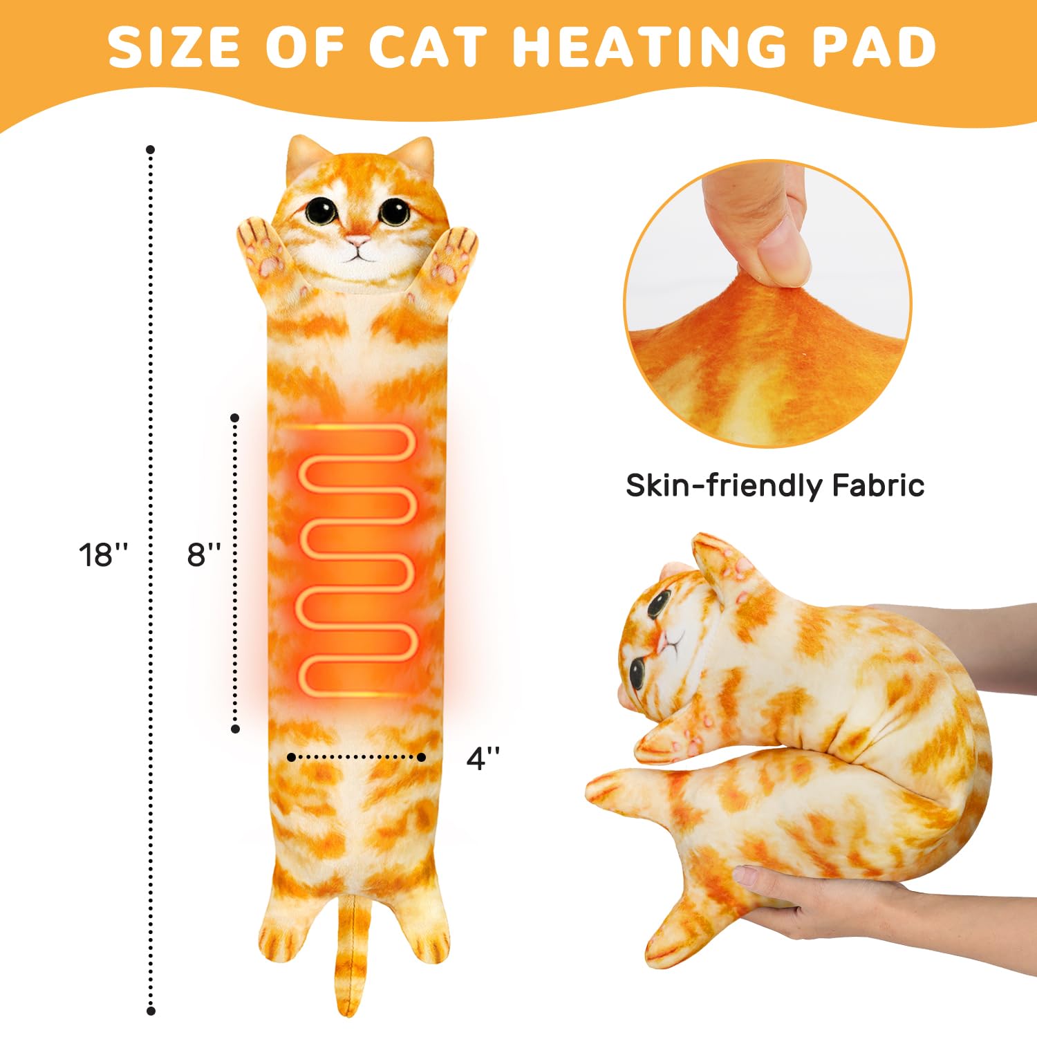 Cuscinetto riscaldante per gatti per crampi mestruali, sollievo dal dolore mestruale, cuscinetti elettrici portatili alimentati tramite USB, simpatici animali di peluche, regali divertenti per donne