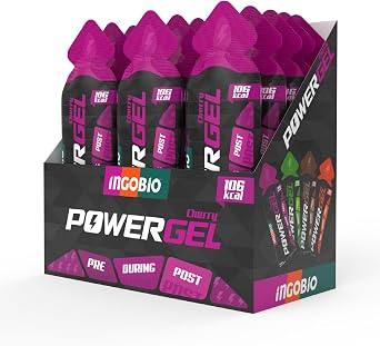 ingobio PowerGEL Cherry + 50mg Caffeine Elektrolit İçeren Sporcu Enerji Jeli - 15 Adet