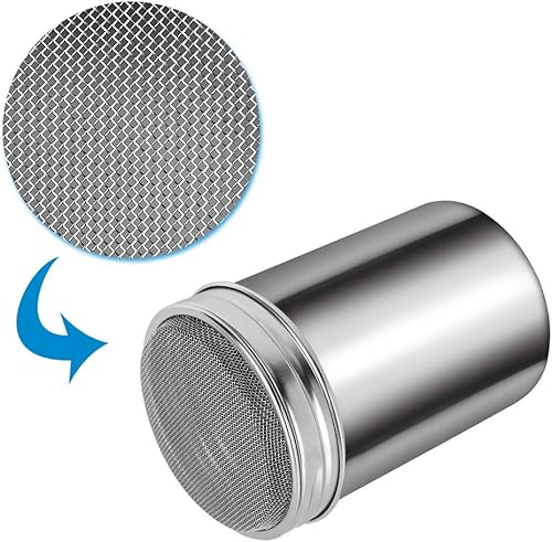 Miniatura 2 de Accmor Mezclador de azúcar en polvo, 2 unidades, tamiz de harina de canela, acero inoxidable de 10 onzas, dragas de malla fina de acero inoxidable