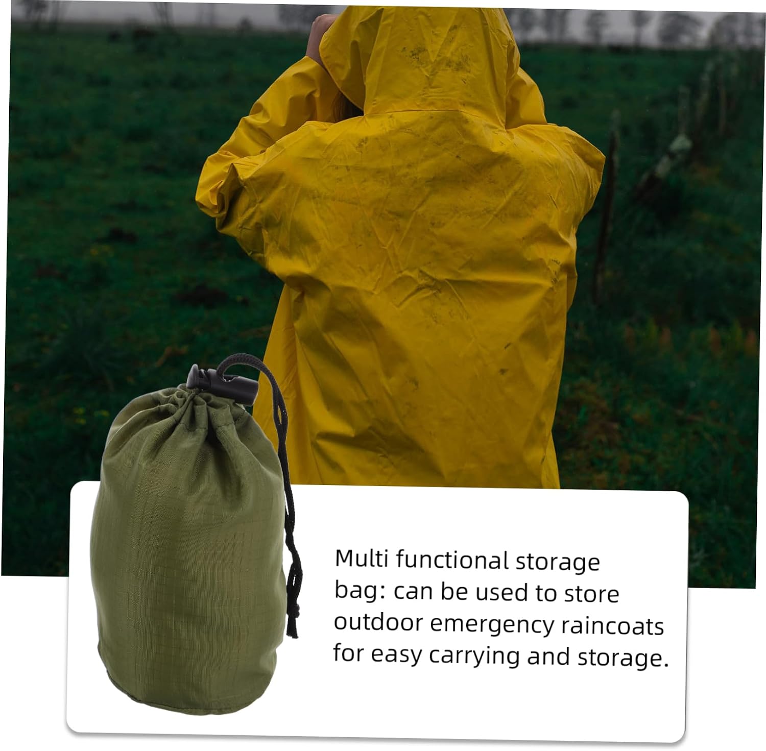 Holibanna Water Resistant Compression Stuff Sack Durable Nylon Travel Bag with Drawstring for Outdoor Emergency Raincoat Storage for Camping Hiking and Backpacking Activities