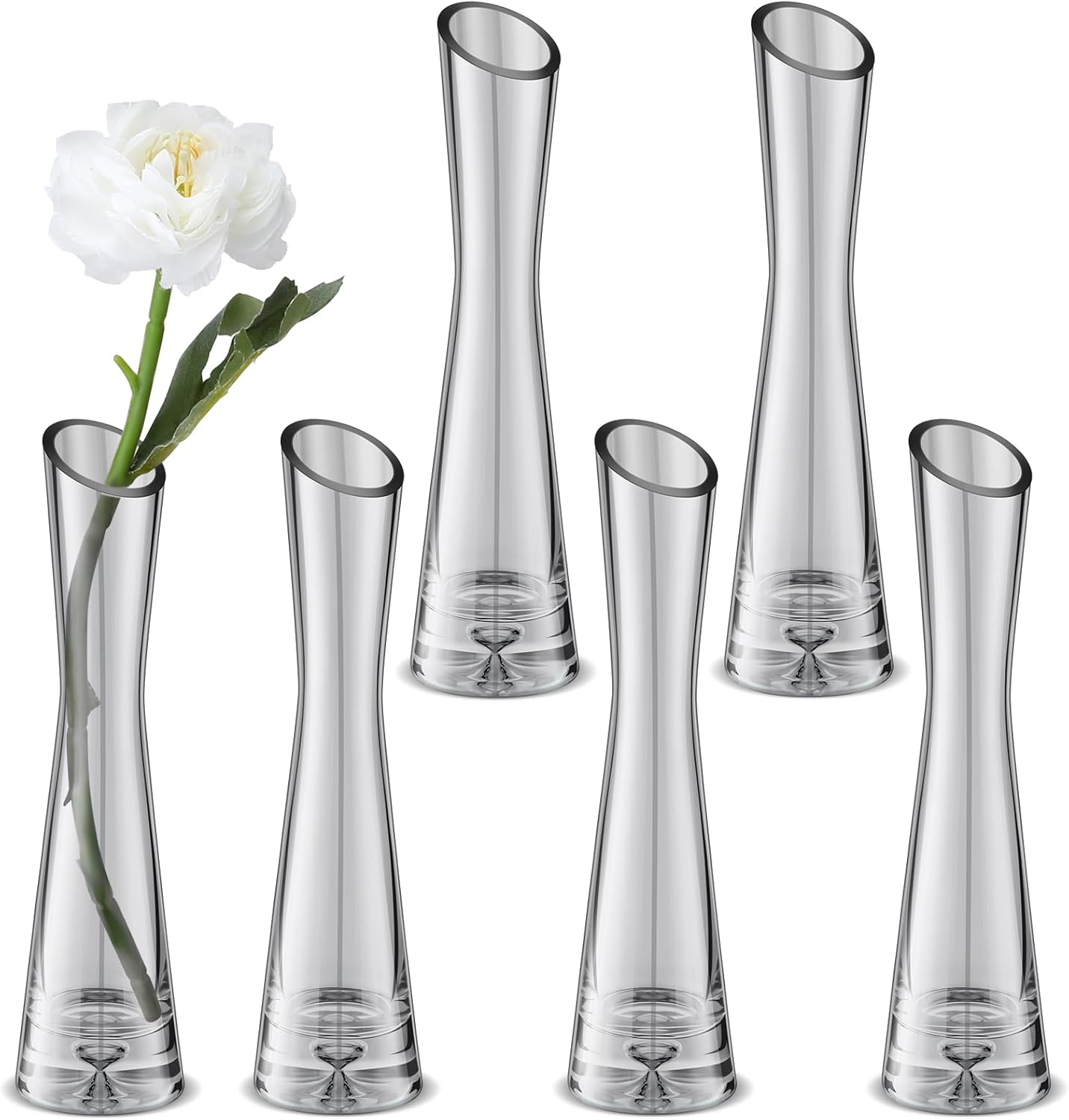 Lallisa 6 Pcs Glass Bud Vases for Centerpieces Maria Bud