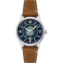 AVI-8 Mens 42mm Flyboy Lafayette Automatic 110th Anniversary Limited Edition Watch with Leather Strap AV-4153