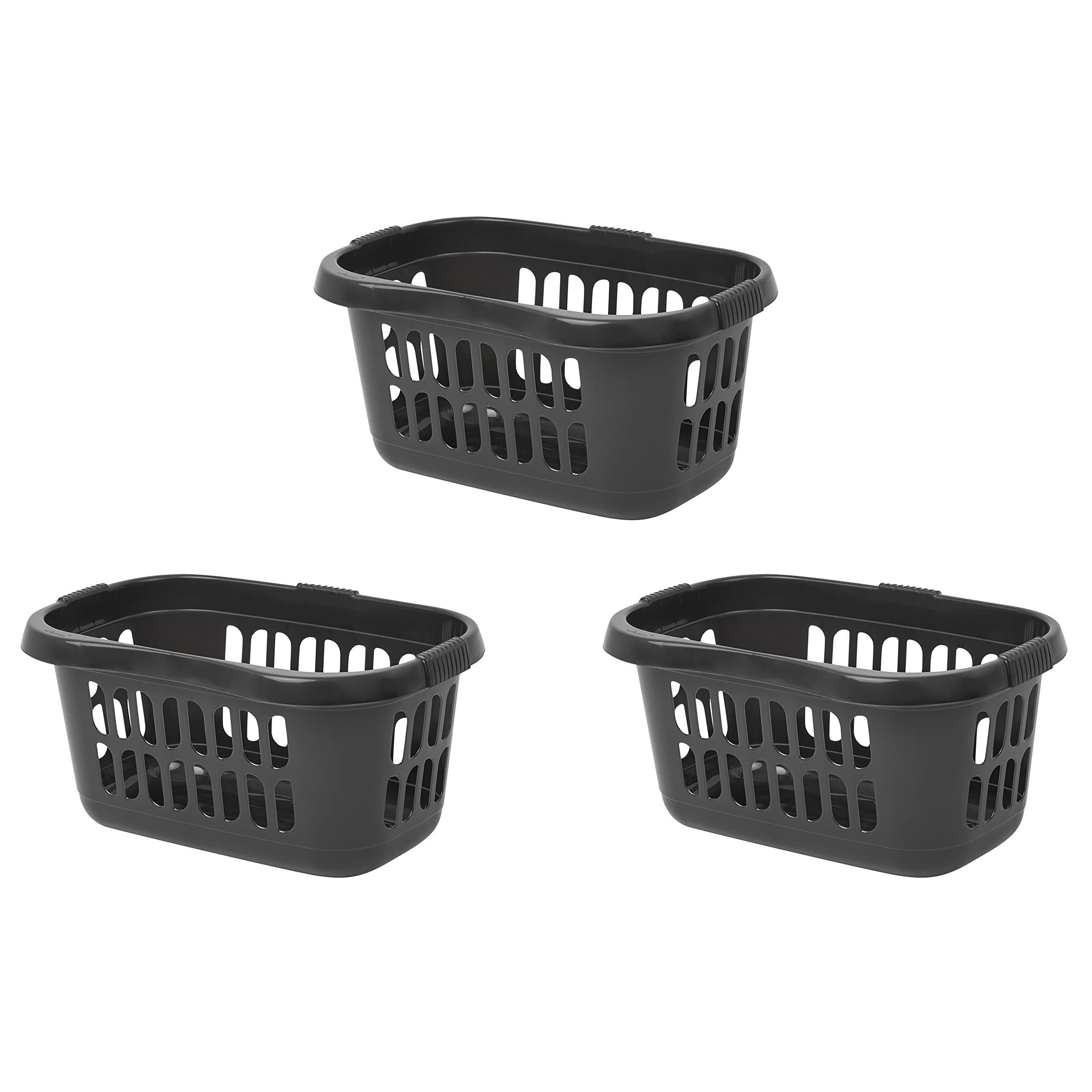 M1ss Midnight Black High Grade Upcycled Plastic Hipster Laundry Baskets Washing Clothes Linen Storage Bin Tidy - (3)