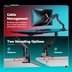 ARES WING Ultrawide Moniteur bras pour écran 17-49", noir 44 Lbs, Ajustable Ressort Moniteur Arm de support pour Samsung Odyssey G9 et plus, 75/100 Mont Vesa