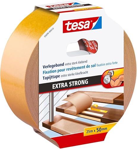 tesa Extra Strong Ruban Adhésif Double Face de Fixation pour Sol 