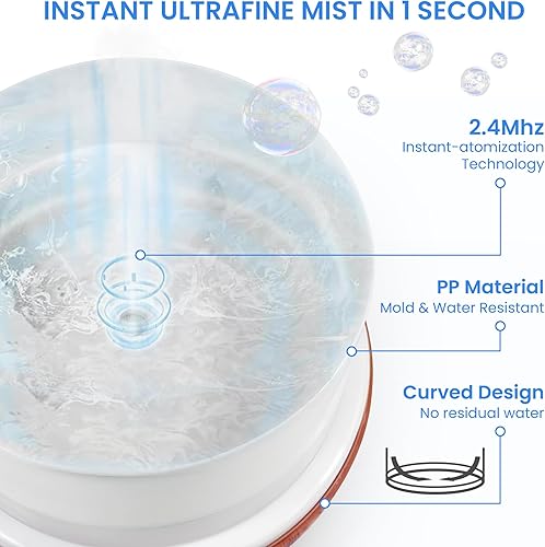 Miniatura 2 de Difusor de aceite esencial de alta calidad de 16.9 fl oz, humidificador ultrasónico de aromaterapia 5 en 1 y vaporizador de aroma con temporizador