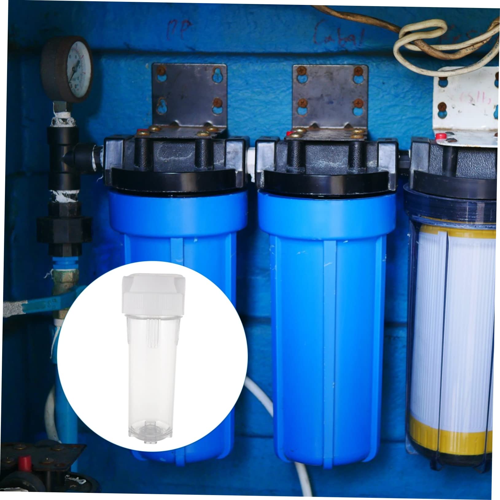 Bouteille Filtrante Purificatrice 10 Pouces, Pet Épaissi, Antidéflagrante, pour Évier Cuisine, Filtre les Impuretés de L'eau