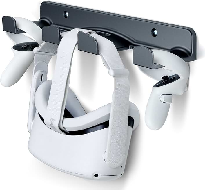 SOKUSIN VR Wall Mount - Storage Stand Holder Hook for Meta/Oculus Quest 2/3/Quest/Rift/Rift S/PSVR 2/Valve Index/HTC Vive/HP Reverb G2/PlayStation VR Headsets, Gaming Controller Hanger Space Saving