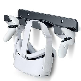 SOKUSIN VR Wall Mount - Storage Stand Holder Hook for Meta/Oculus Quest 2/3/Quest/Rift/Rift S/PSVR 2/Valve Index/HTC Vive/HP Reverb G2/PlayStation VR Headsets, Gaming Controller Hanger Space Saving