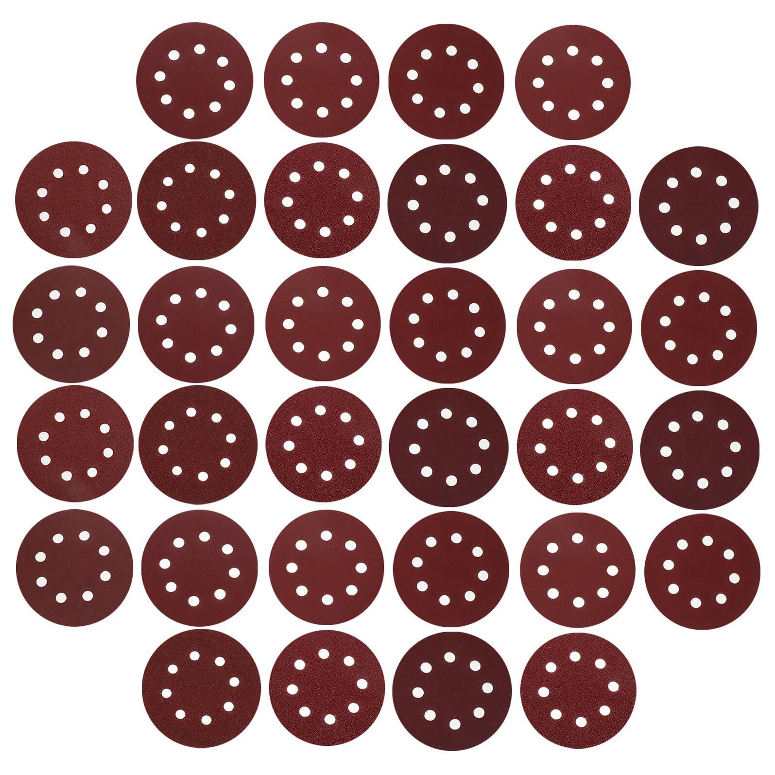 Juego de 80 Discos de Lija Redondos de 125 MM 8 Agujeros para Lijadora Orbital Papel de Lija Abrasivo en Grano Variado - Soporte de Sujeción para Lijado en Seco y Esmerilado