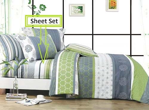 Miniatura 3 de Juego de sábanas Serene 100% algodón sábana bajera, sábana encimera y dos fundas de almohada a juego (Queen)