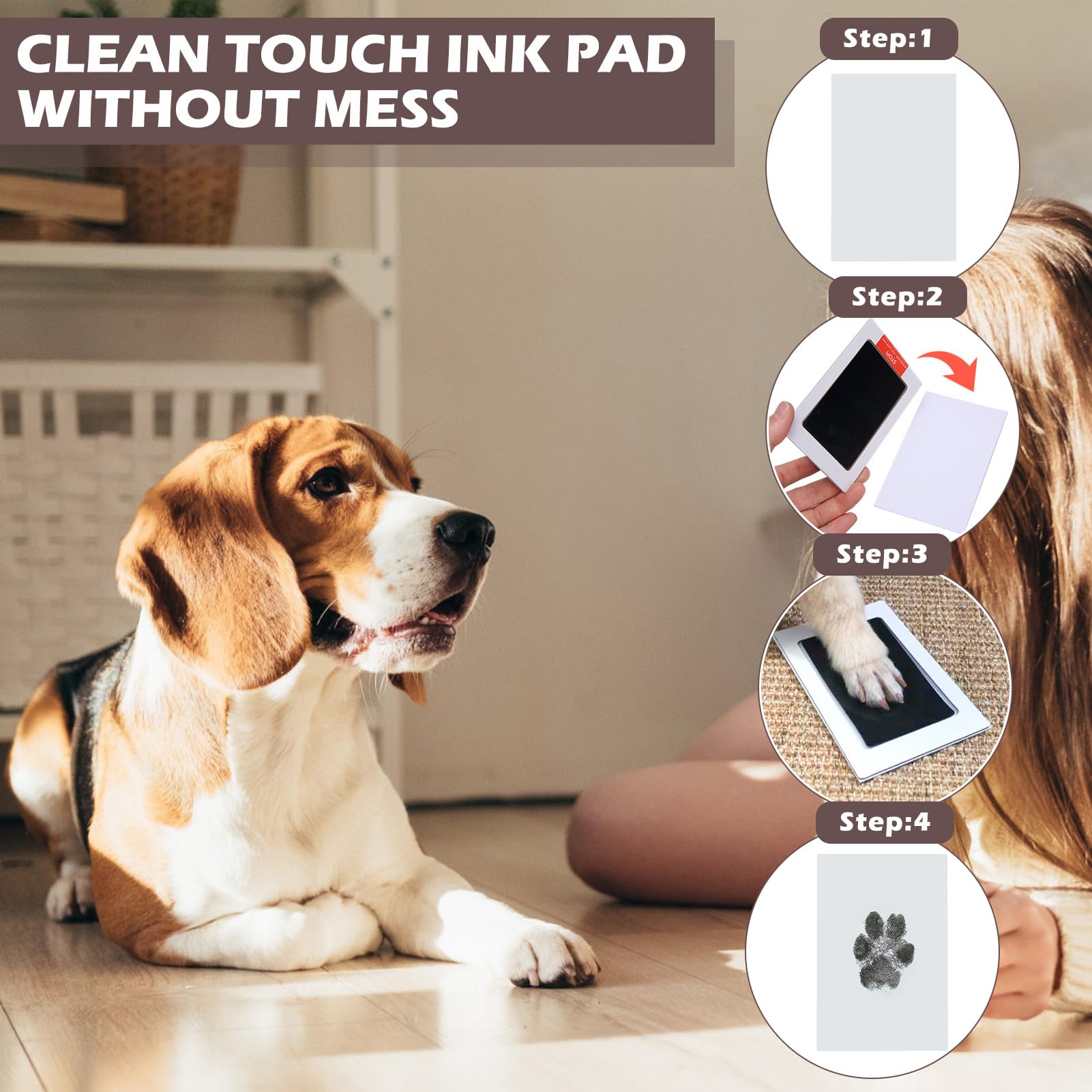 Pet Paw Print Kit Personalised Pet Memorial Print, Custom Dog Loss Gift ...