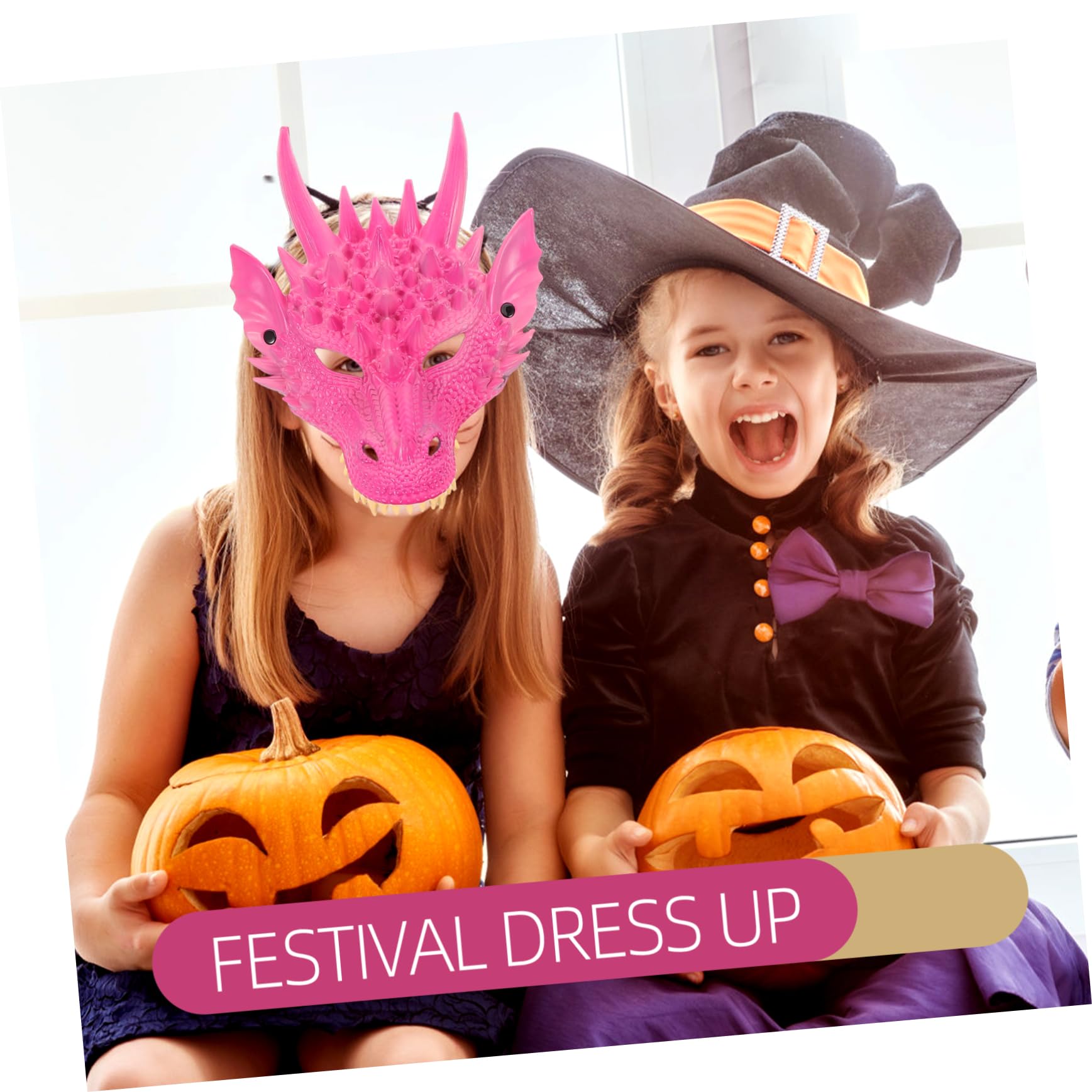 Mikikit 3 Pezzi Costume per Halloween con Resistente e Maschera per Giochi Ruolo e Feste