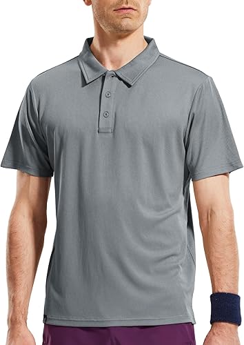 Haimont Camisas polo de golf para hombre, ajuste seco, manga corta y larga, camisas de poliéster con cuello de 3 botones