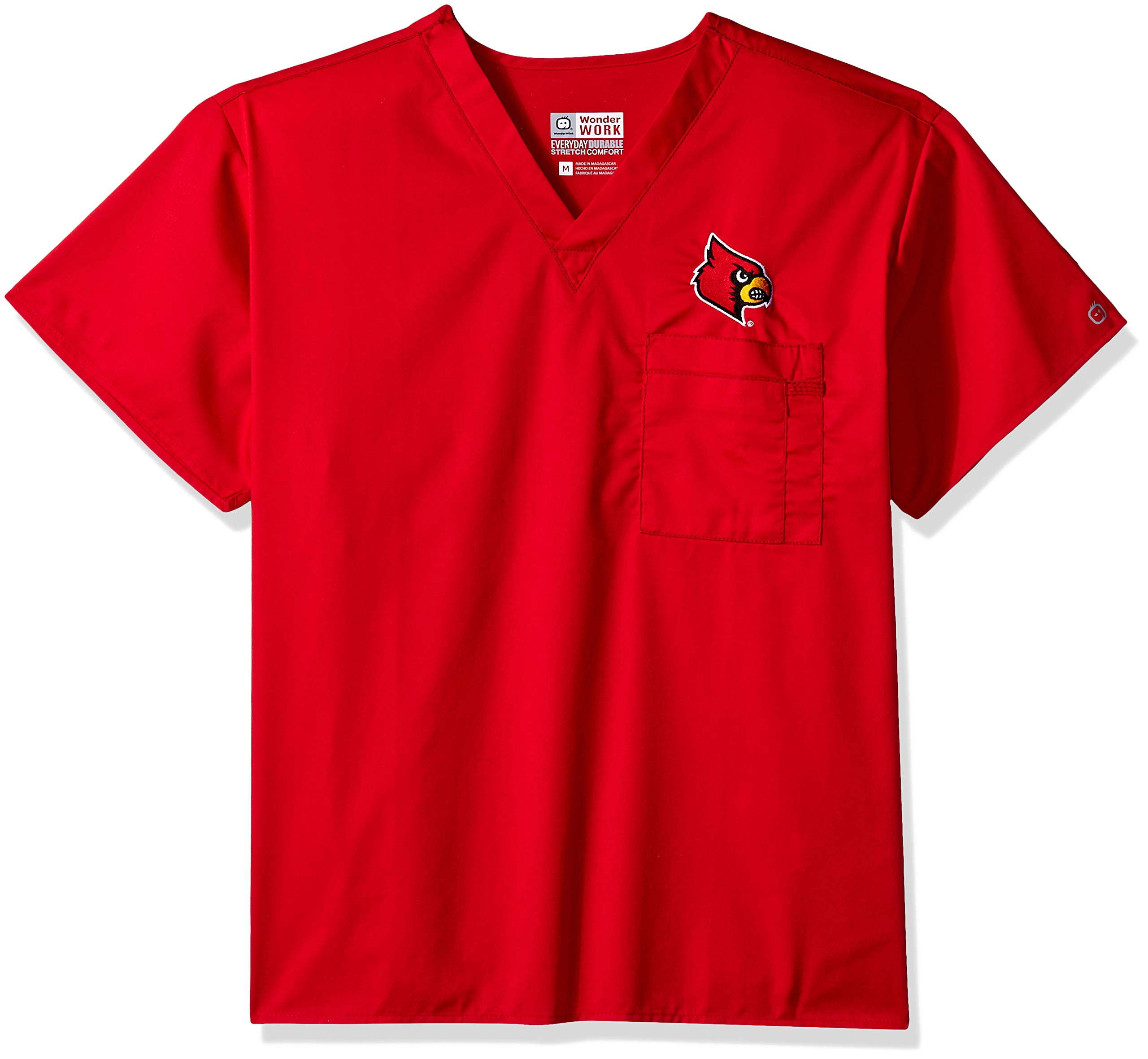 WonderWinkunisex-adult University of Louisville V-Neck Top Medical Scrubs Shirt