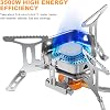 Portable Camping Stove Gas, 3500W Windproof Rocket Camping Gas Stove with Piezo Ignition, Backpacking Burner Cooking Stoves, Foldable Camping Gas Stove for Outdoor Hiking, Picnic, Trekking, BBQ