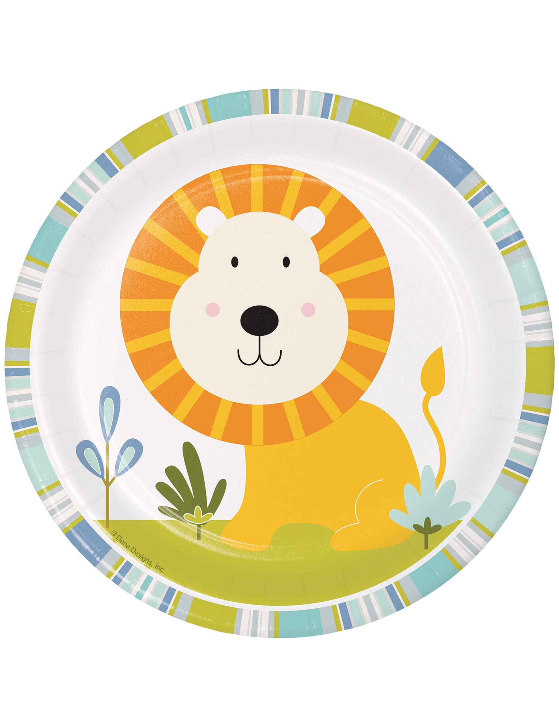 Creative Converting Wild Safari Lion Cake/Dessert Luncheon Plate, 7