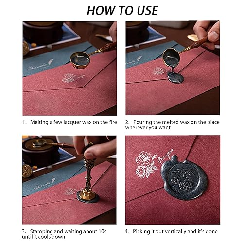 Miniatura 7 de SUPERDANT Cabezal de sello de cera con patrón de feliz cumpleaños, 0.98 pulgadas, cabeza de latón extraíble, sello de sellado vintage para adornos