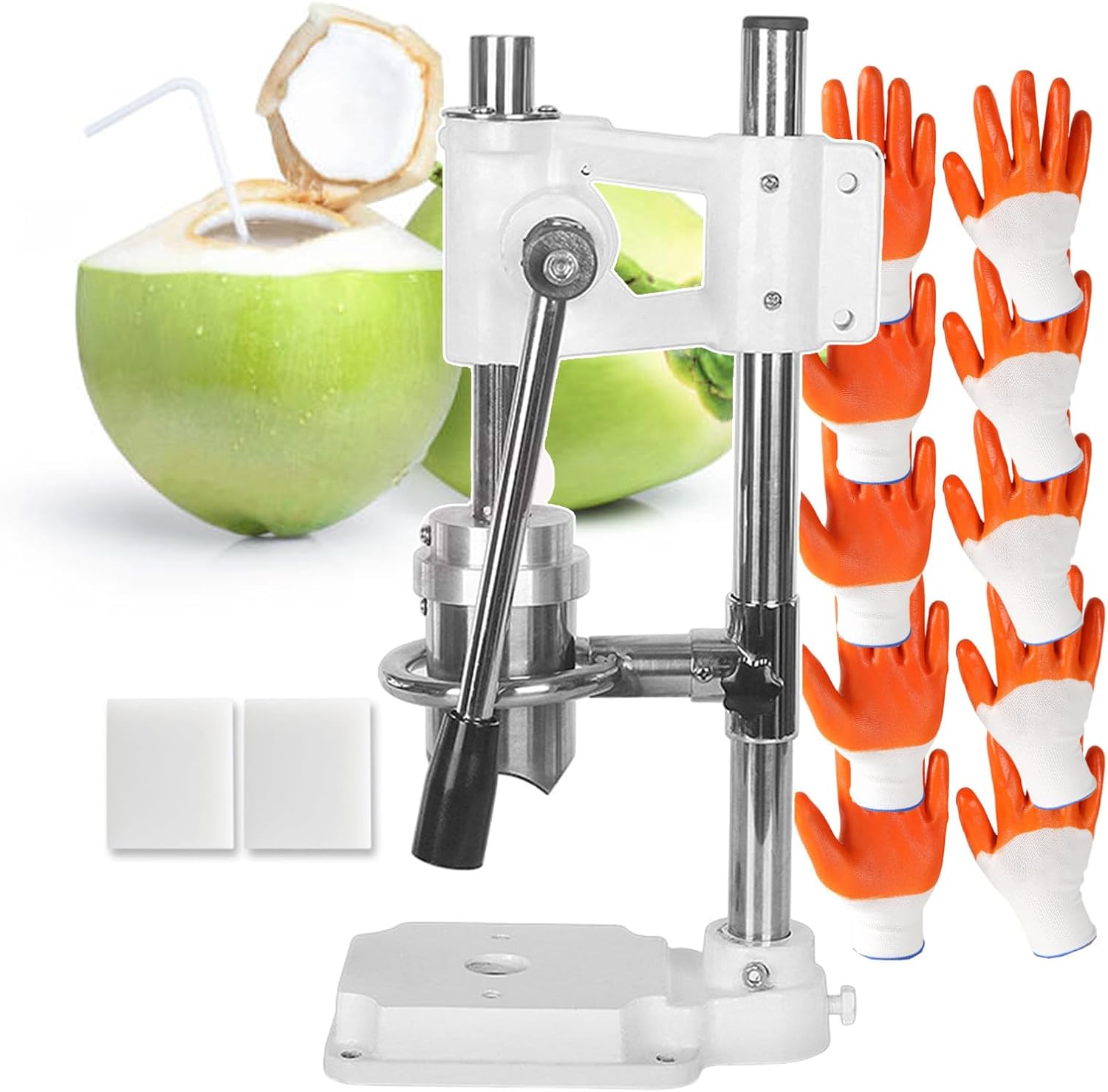 Manual Coconut Hole Opening Machine, Coconut Opener, Vertical Coconut Hulling Machine for Commercial Hand Press, Coconut Opener