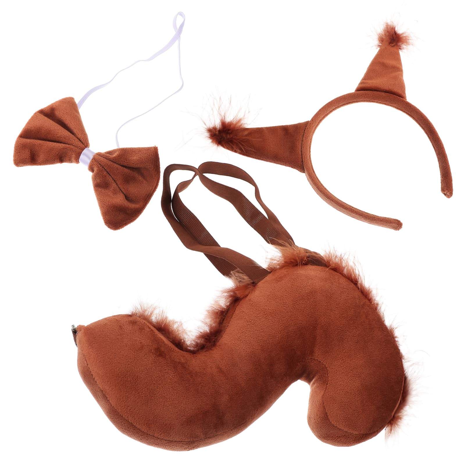 Ensemble Bandeau écureuil Accessoire de Spectacle Déguisement écureuil queues et Oreilles d'animaux déguisement d'écureuil Joli Bandeau avec Oreilles d'écureuil Coffee