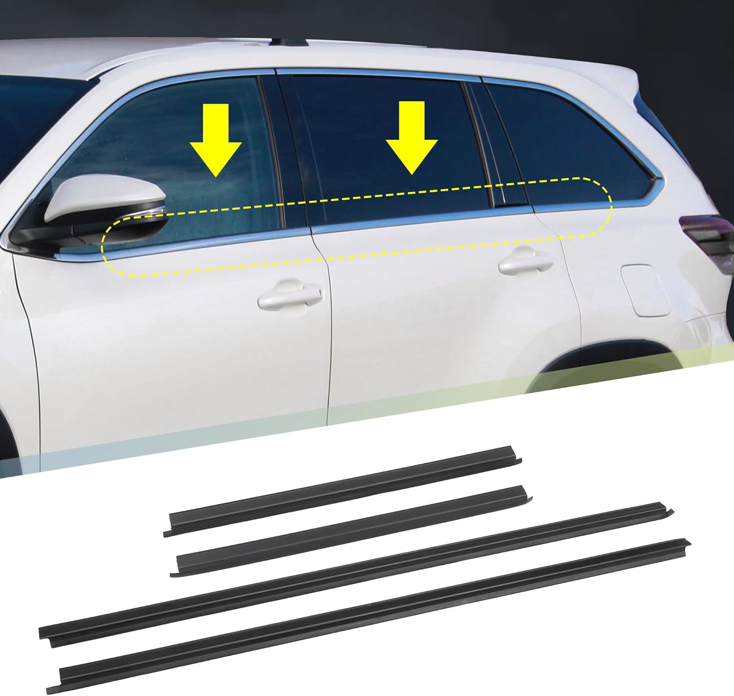 X AUTOHAUX 4pcs Window Glass Seals Door Belt Weatherstrip for Nissan D21 Base SE XE 2.4L L4 - Gas 3.0L V6 - Gas 1994