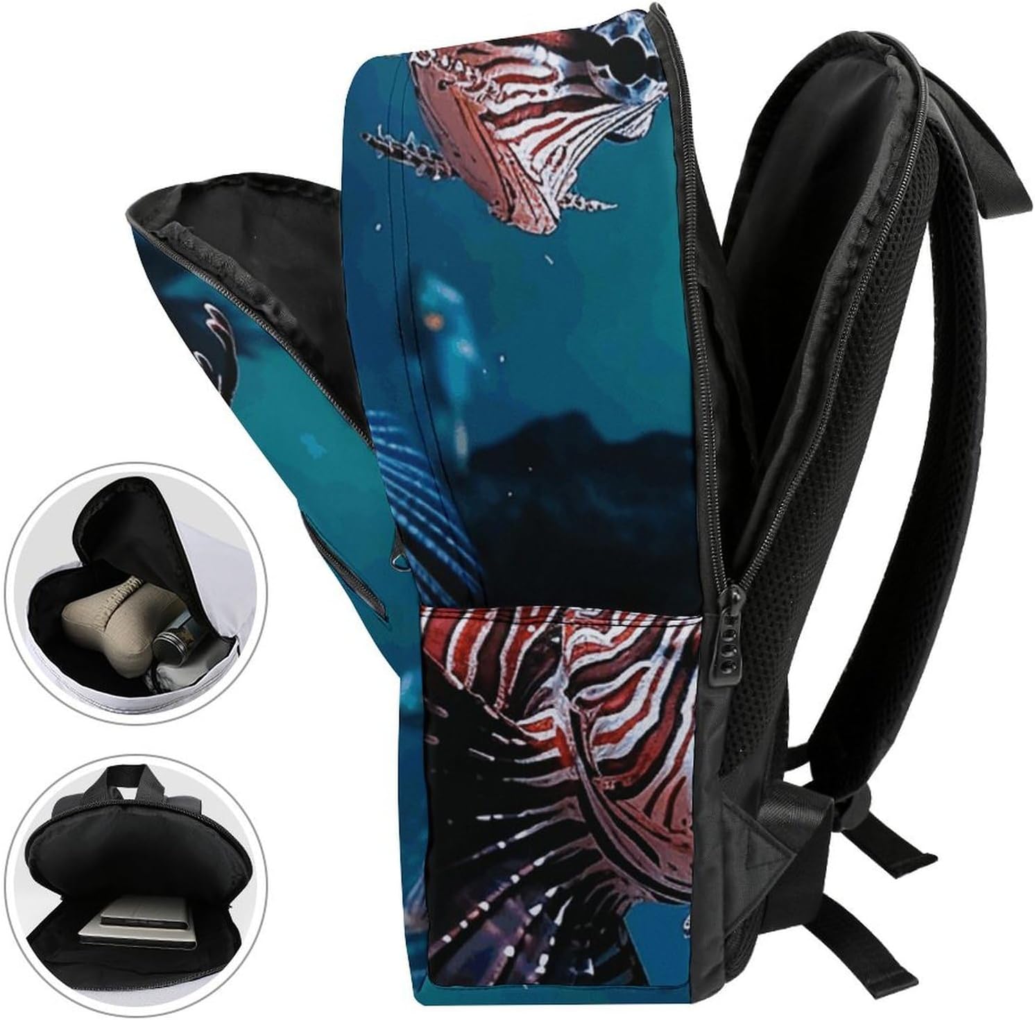 Fish in Fish Tank Travel Backpack for Women Men 2 Compartment Laptop Backpacks Laptop Bag Casual Daypack image 4