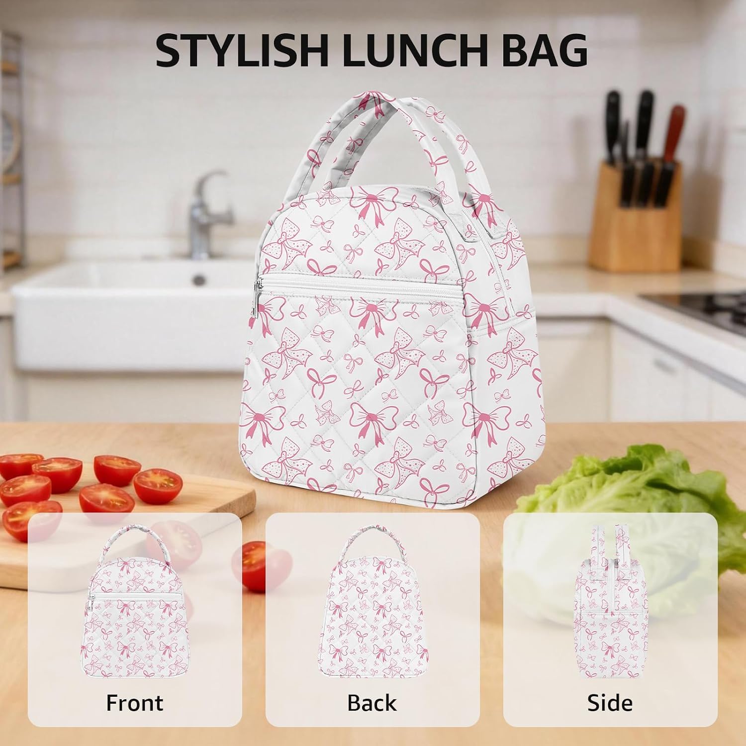 Paquesta Lunch Bag Women Stylish Quilted Lunch Boxes for Adult image 5