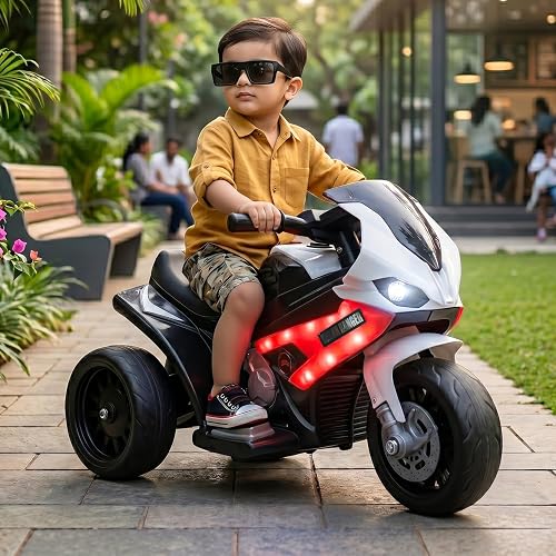Toyzone Urban Ranger Mini Electric Bike (Red) | 6V Rechargeable Bike for Kids with 4.5Ah Battery | LED Lights, Music | Smooth Acceleration | 6M Battery Warranty | Age 1.5 to 4 Years, Up to 30kg