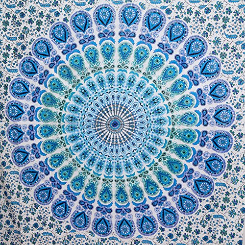 barhmeri Circle of Blumen Tapisserie Indian Indien Indisches Elefanten Mandal Cover