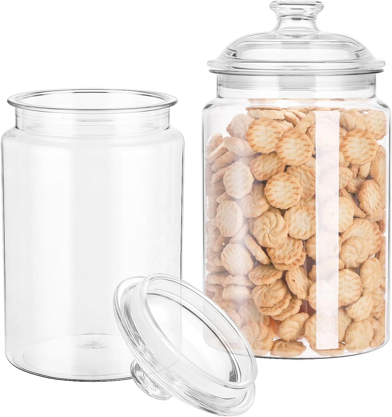 - Plastic Jars With Lids, 2 Pack 130 Oz Candy Jars With Lids Clear Acrylic Candy Buffet Container Plastic Cookie Container For Wedding Home Kitchen Bar