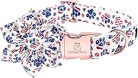 Vista 53 de Lionheart glory Collar de perro con bandera estadounidense, collar de flores para perro del 4 de julio, resistente y ajustable, collar patriótico