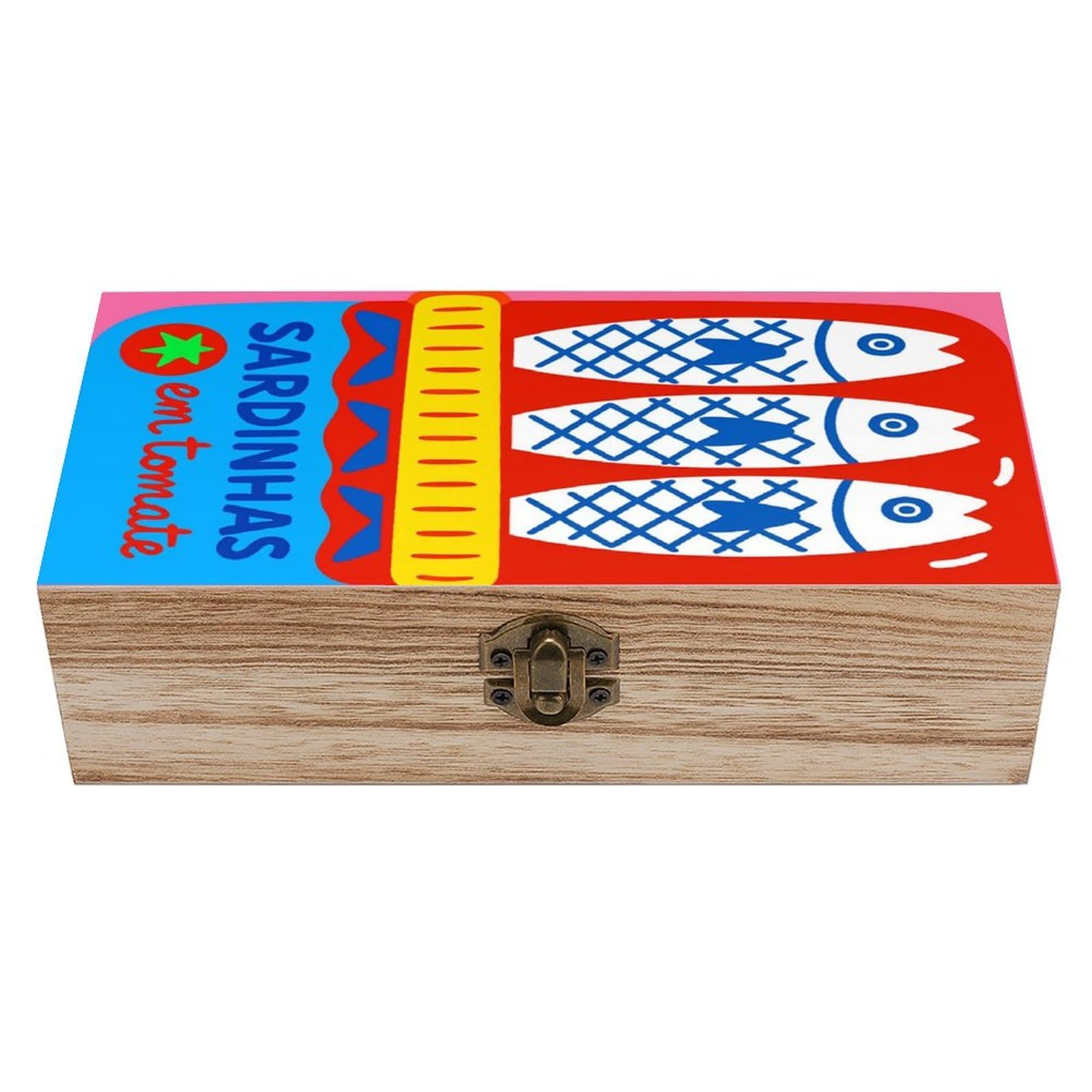 asbwuo Sardines Vintage Wooden Keepsake Box