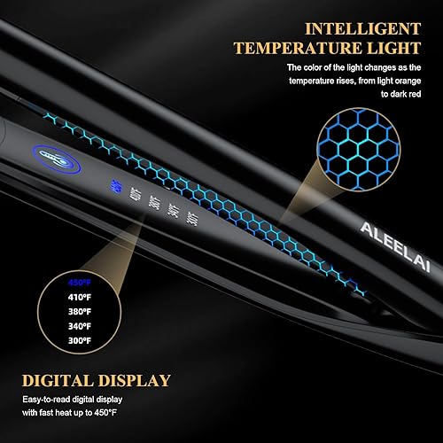 Miniatura 4 de Plancha de cabello 2 en 1 Plancha de Cabello con placas flotantes 3D, control inteligente de temperatura, calefacción MCH, voltaje dual 100V-240V y