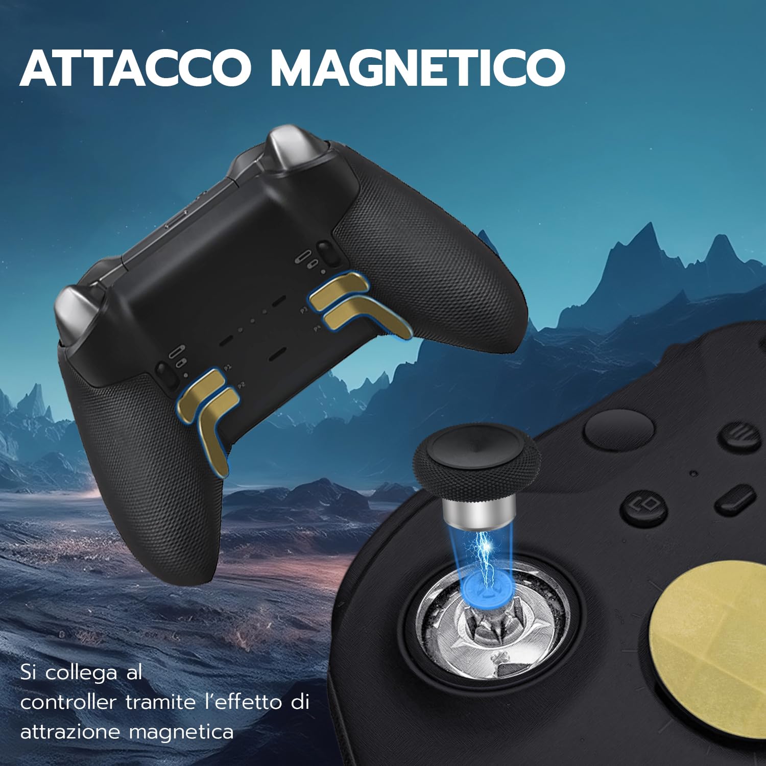 Mcbazel Levette Analogiche Analogici Metallici Thumbstick Magnetici, Trigger Palette Levette e Strumento di Regolazione per Xbox Elite Series 2 Controller