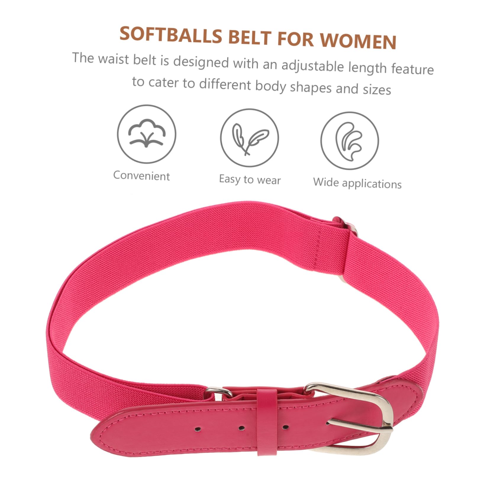 CONGARTENO Elastic Comfortable Waist Belt Softball Belt Youth Girls Baseball Adjustable Pu