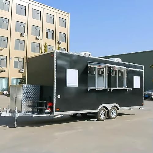 Food Trailers, Mobile Food Trucks for Sale, Fully Equipped Food Truck Trailer for Hot Dog, Ice Cream & Coffee with Custom Logo
