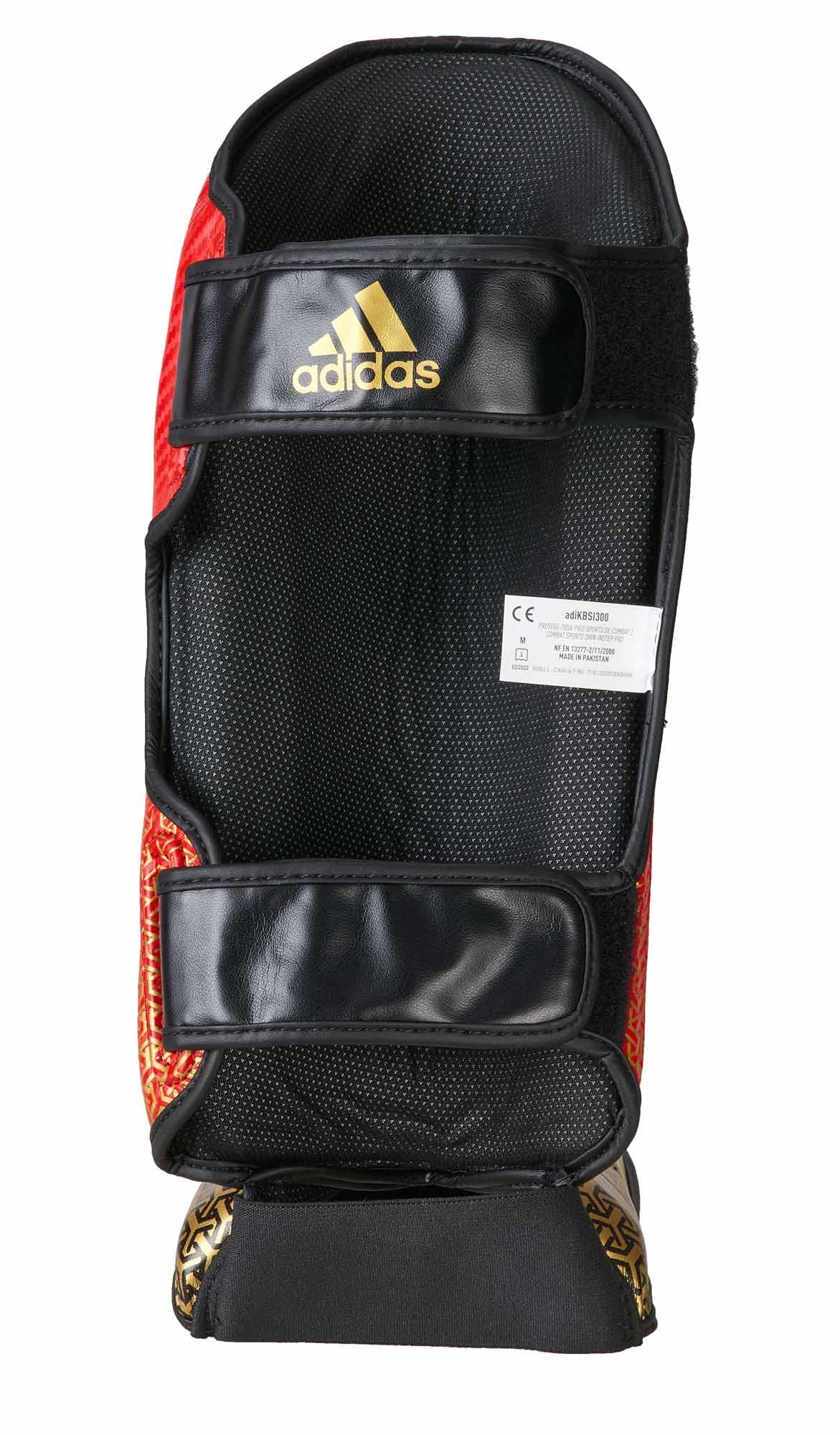 adidas Pro Comfort II Kickboxing Fußschutz Schienbeinschutz Kombi mit WAKO Label | Geeignet für Training und Wettkampf | Fußschützer für Körpergröße 150 - 190 cm