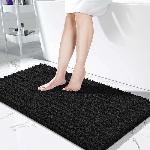 Miniatura 35 de Yimobra Alfombras de baño grandes antideslizantes lavables de 36 x 24 pulgadas, tapete de baño de chenilla ultra suave y absorbente, alfombra de