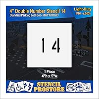 Vista 100 de Plantillas para pavimento, bordillo y WheelStop, plantilla de doble número de 4 pulgadas, (18), 4 x 4 x 1/16 pulgadas, livianas