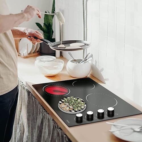 Miniatura 204 de Juego de 4 fundas redondas familiares para quemadores de estufas, 2 piezas de 8 pulgadas y 2 piezas de 10 pulgadas, fundas para quemadores de estufa