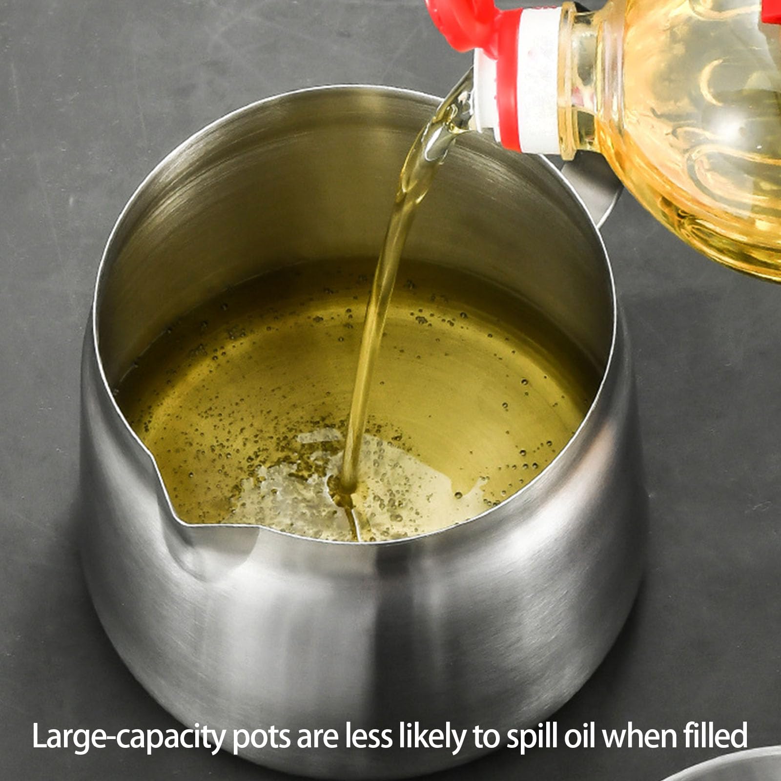 Vasi filtro olio multiuso in acciaio inox con coperchio e cestino, design di pulizia rapida per uso commerciale domestico, filtro olio in acciaio inox per la cucina