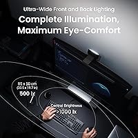 Vista 3 de BenQ ScreenBar Halo - Barra de luz LED con 2 luces LED, controlador inalámbrico, luz de fondo, sensor de movimiento, brillo y temperatura