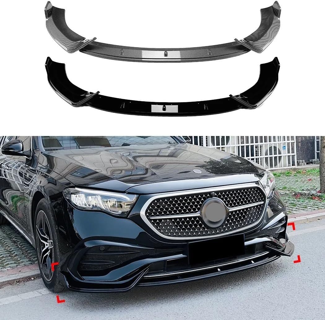 Compatible with Benz E Class W214 2024 E260 E300 E350 E450 Car Front Spoiler Bumper Lip Spoiler Splitter AMG Body Kits Trim Tuning(Gloss Black)