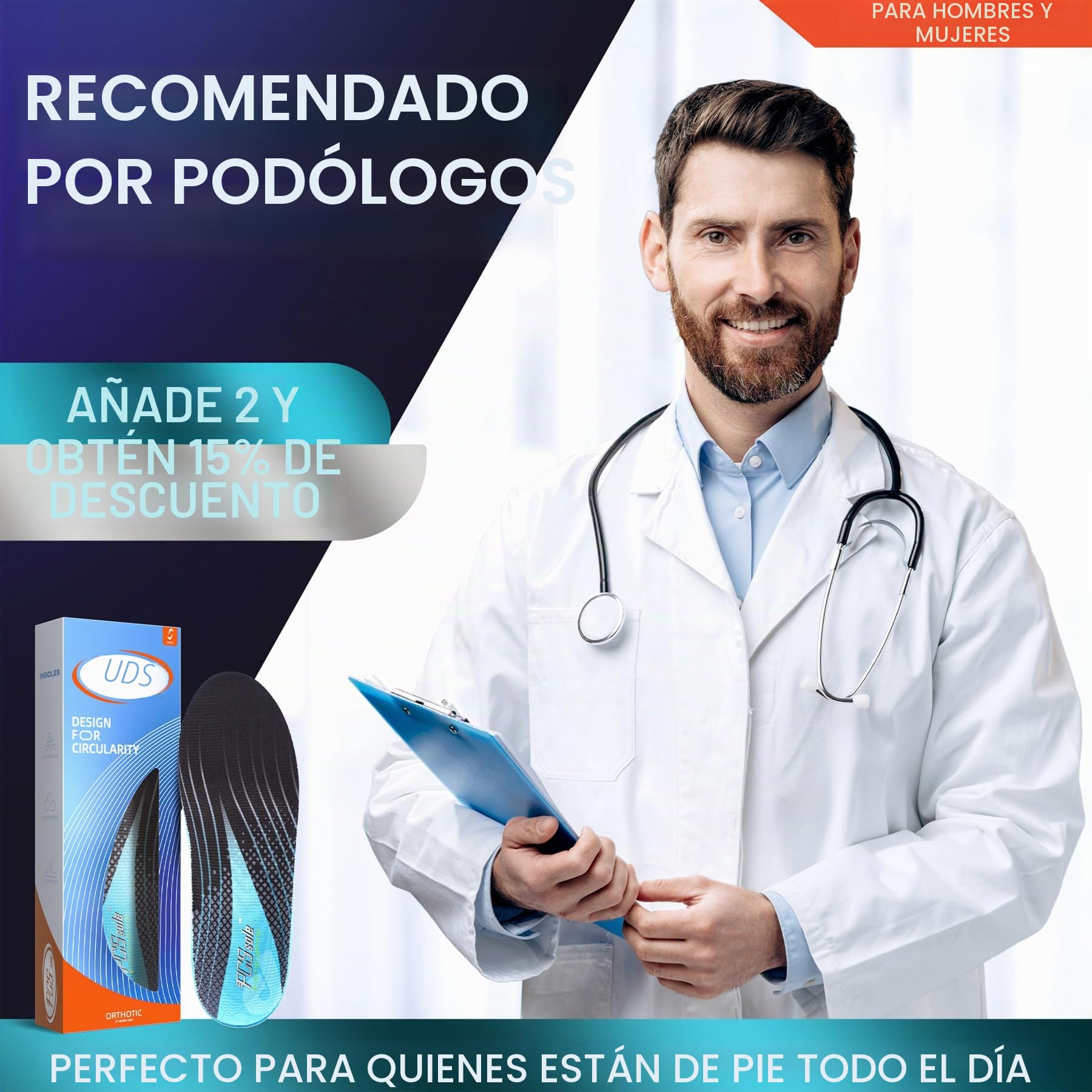 PCSsole Plantillas Ortopédicas, Plantillas Para Espolón Calcáneo, Pies Planos, Dolor De Pies, Soporte Del Arco, Plantillas Ortopédicas Cómodas Para Hombres Y Mujeres.