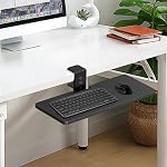 Large Under Desk Rotatable Computer Keyboard and Mouse Tray, Extra Sturdy Desk Swivel Clamp, Ergonomic Keyboard & Mouse Tray for Typing in Home, Office Work, 23 x 10 Inch
